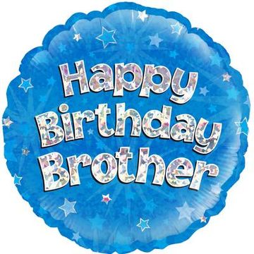 Oaktree 18inch Happy Birthday Brother Holographic - Foil Balloons